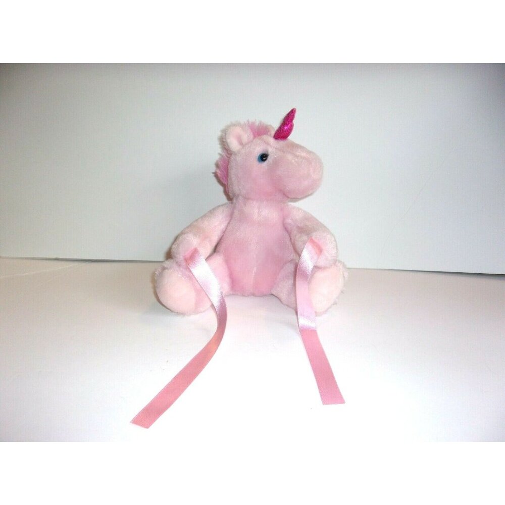Aurora Pink Unicorn Plush Vase Hugger Ribbon Stuffed Animal 8 Inch